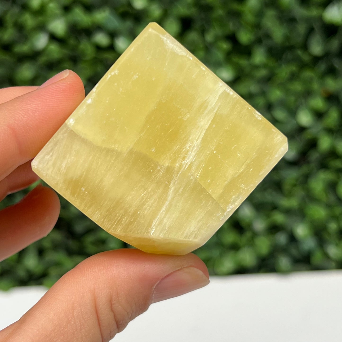 Golden Calcite Crystal Cube