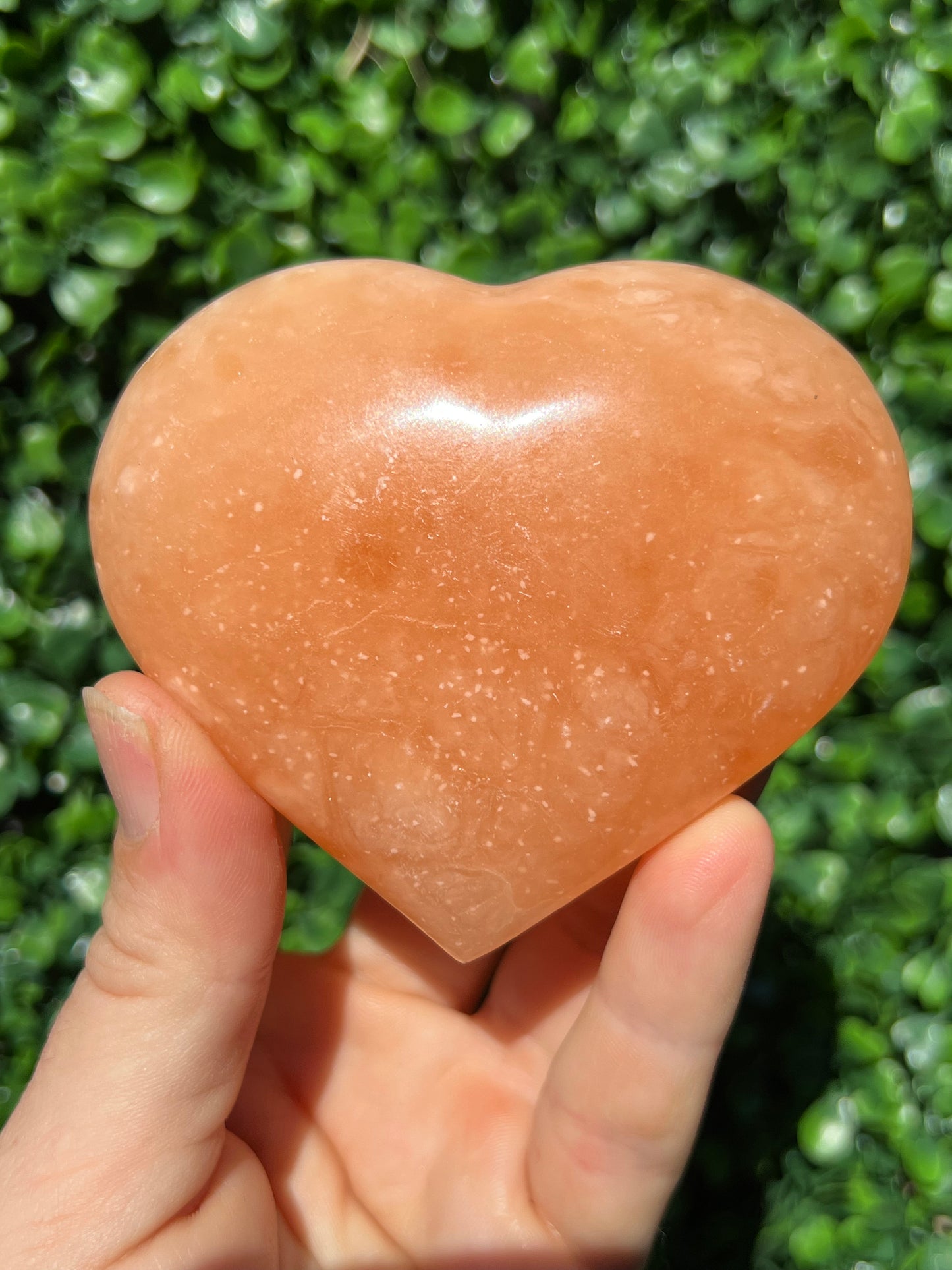 Tangerine Calcite Heart