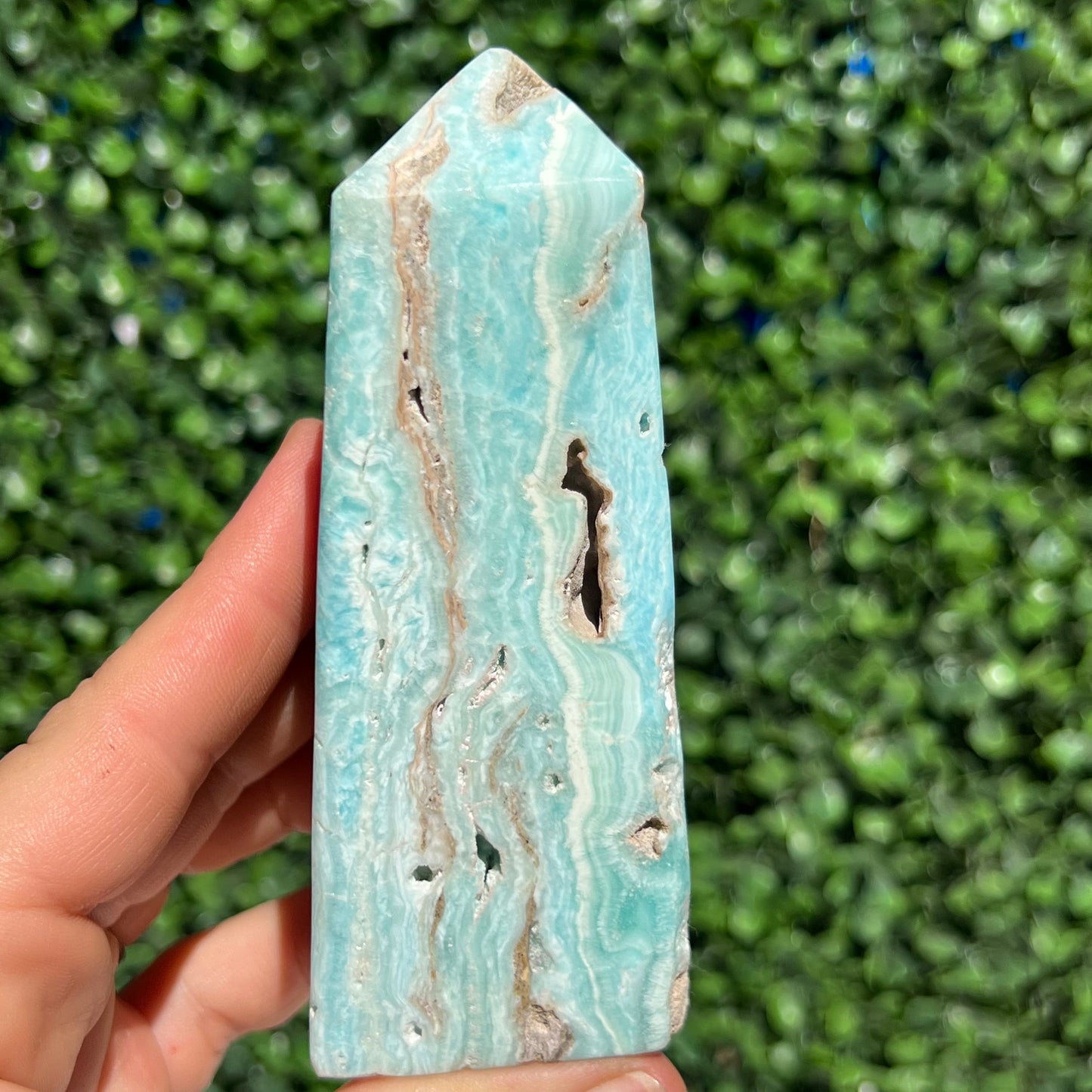 Blue Aragonite Obelisk