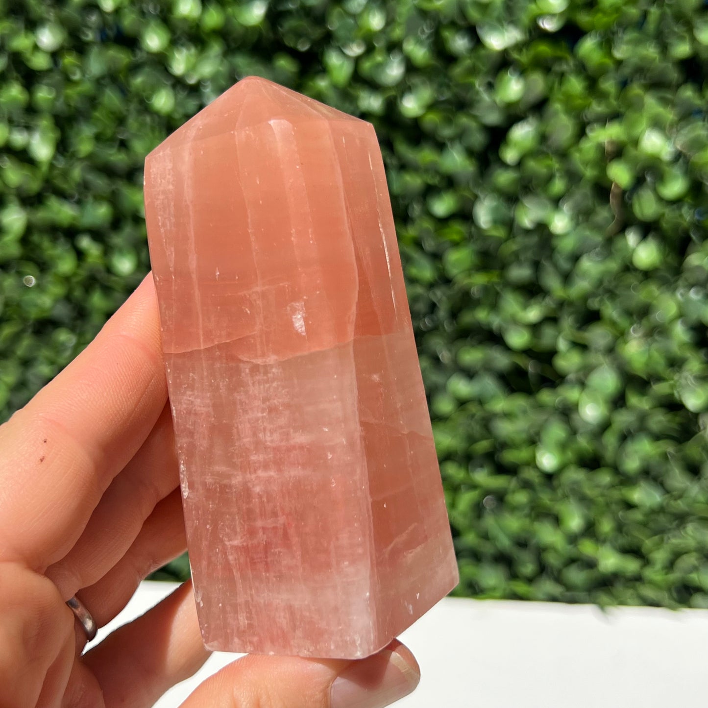 Strawberry Calcite Obelisk