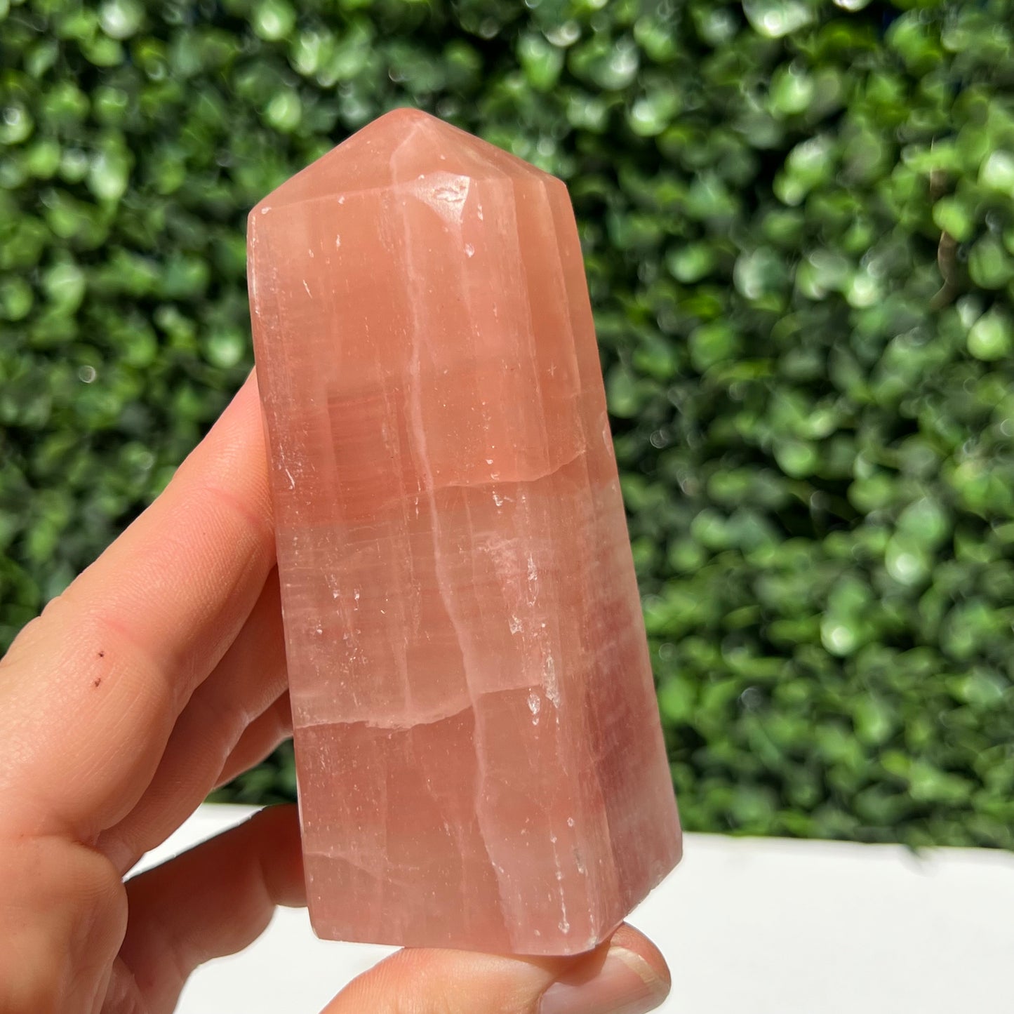 Strawberry Calcite Obelisk