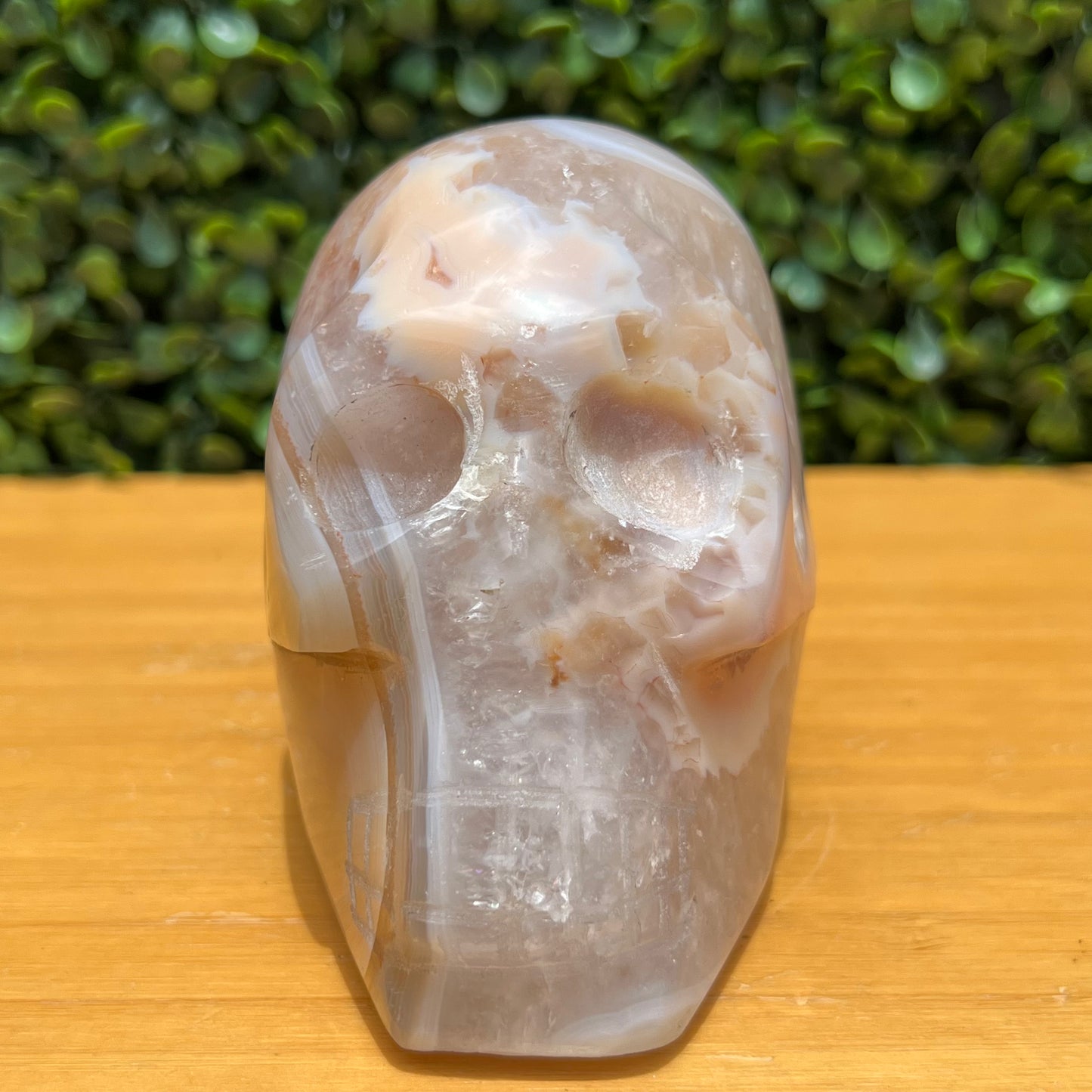 Flower Agate Quartz Skull