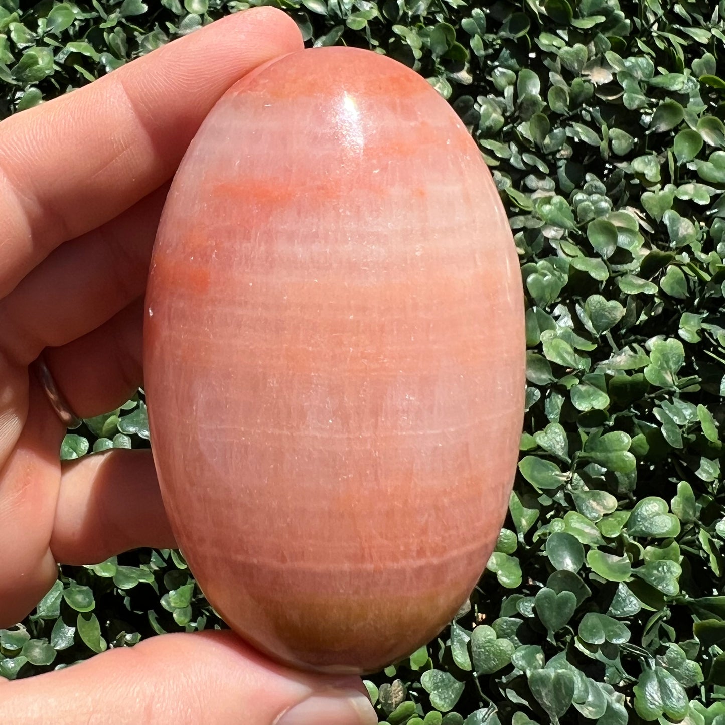Sunset Banded Calcite Palm Stone