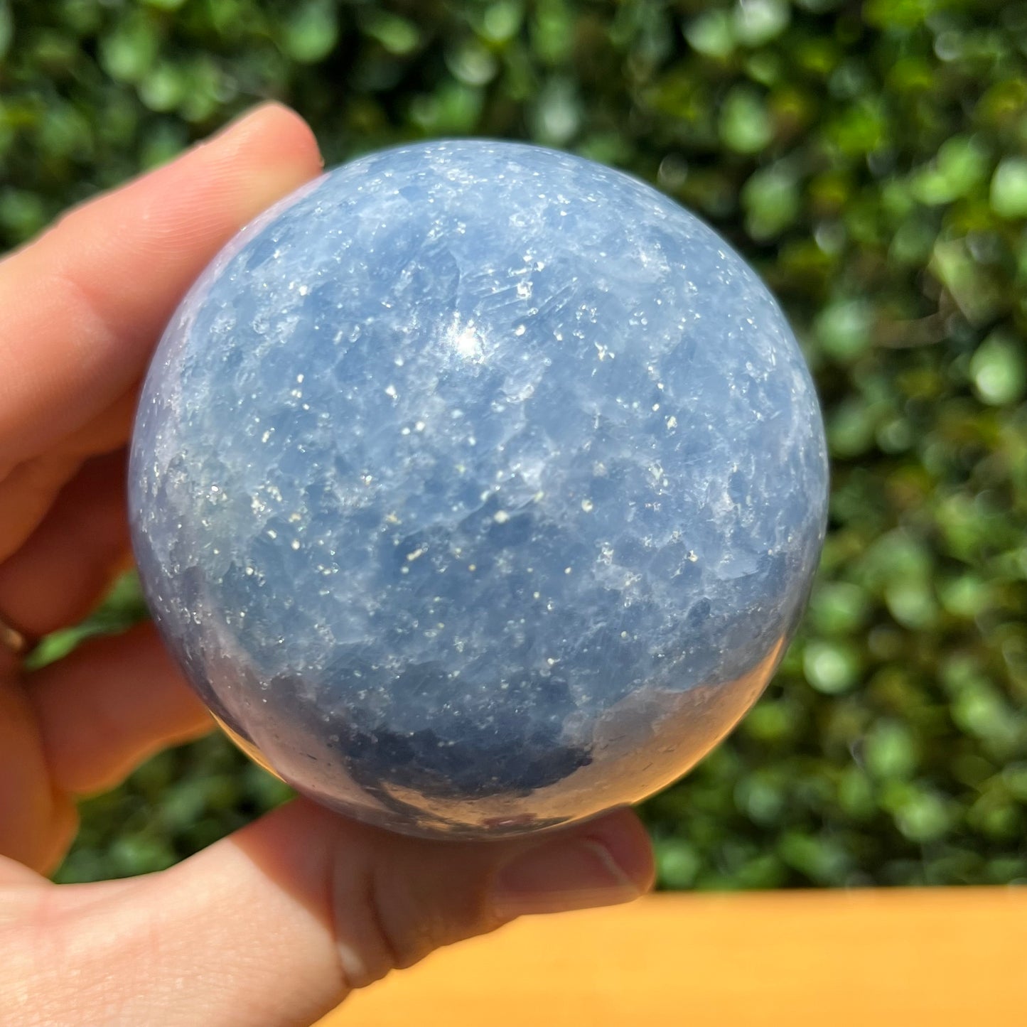 Blue Calcite Crystal Sphere