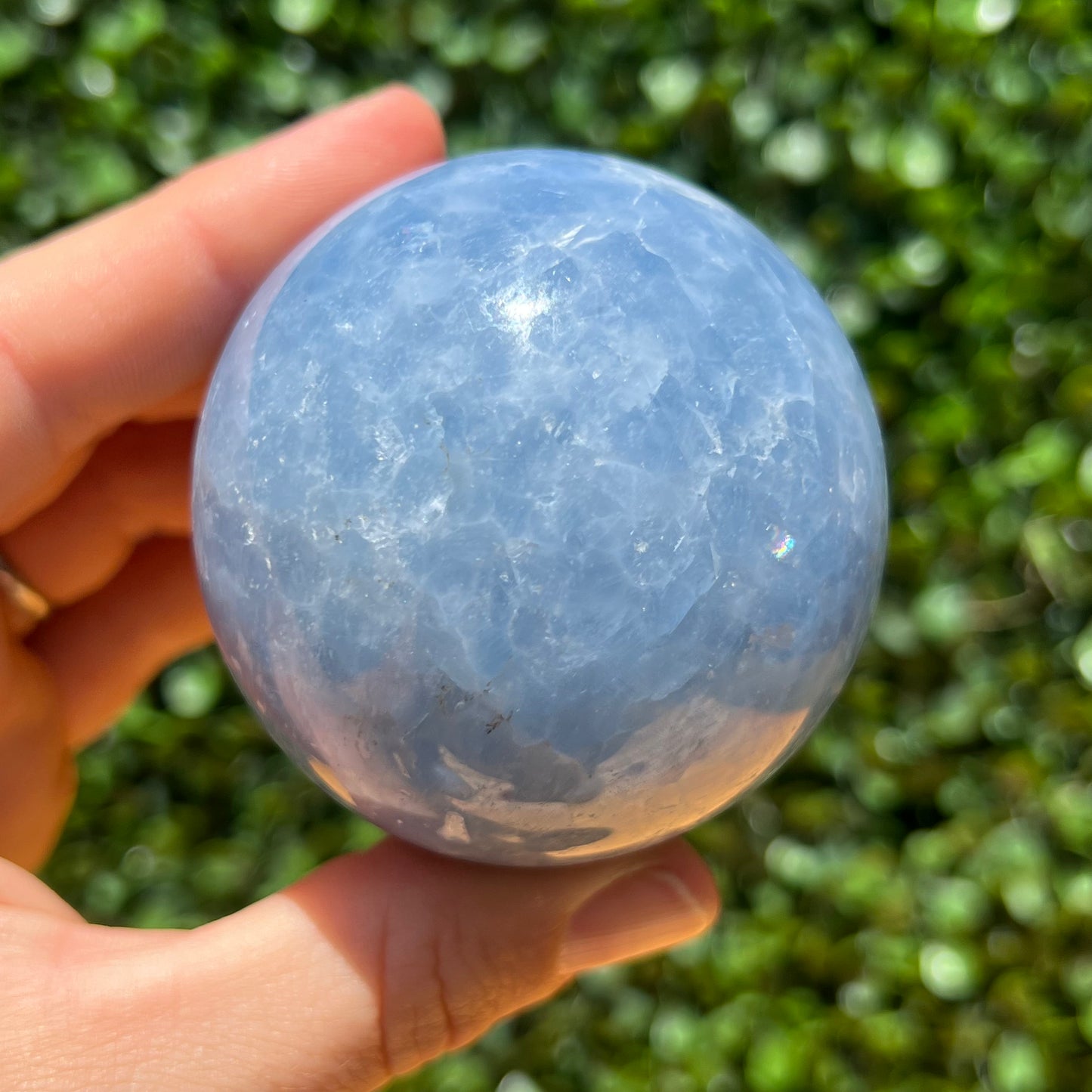 Blue Calcite Crystal Sphere