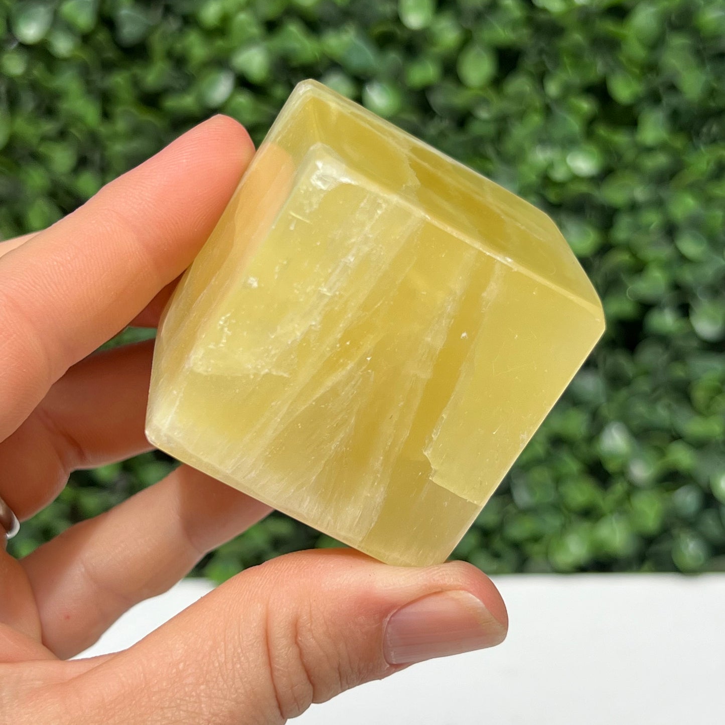 Golden Calcite Crystal Cube