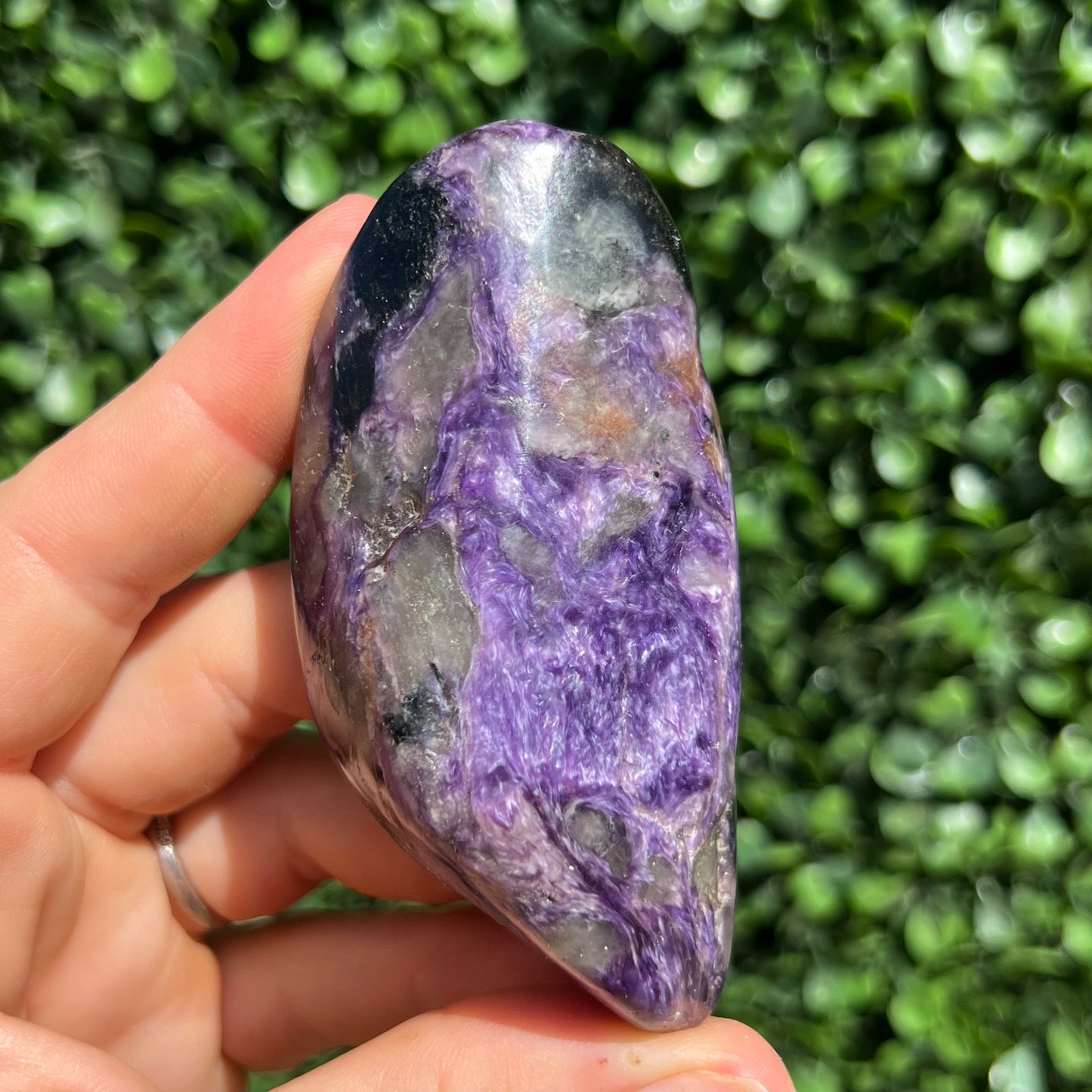 Charoite Palm Stone