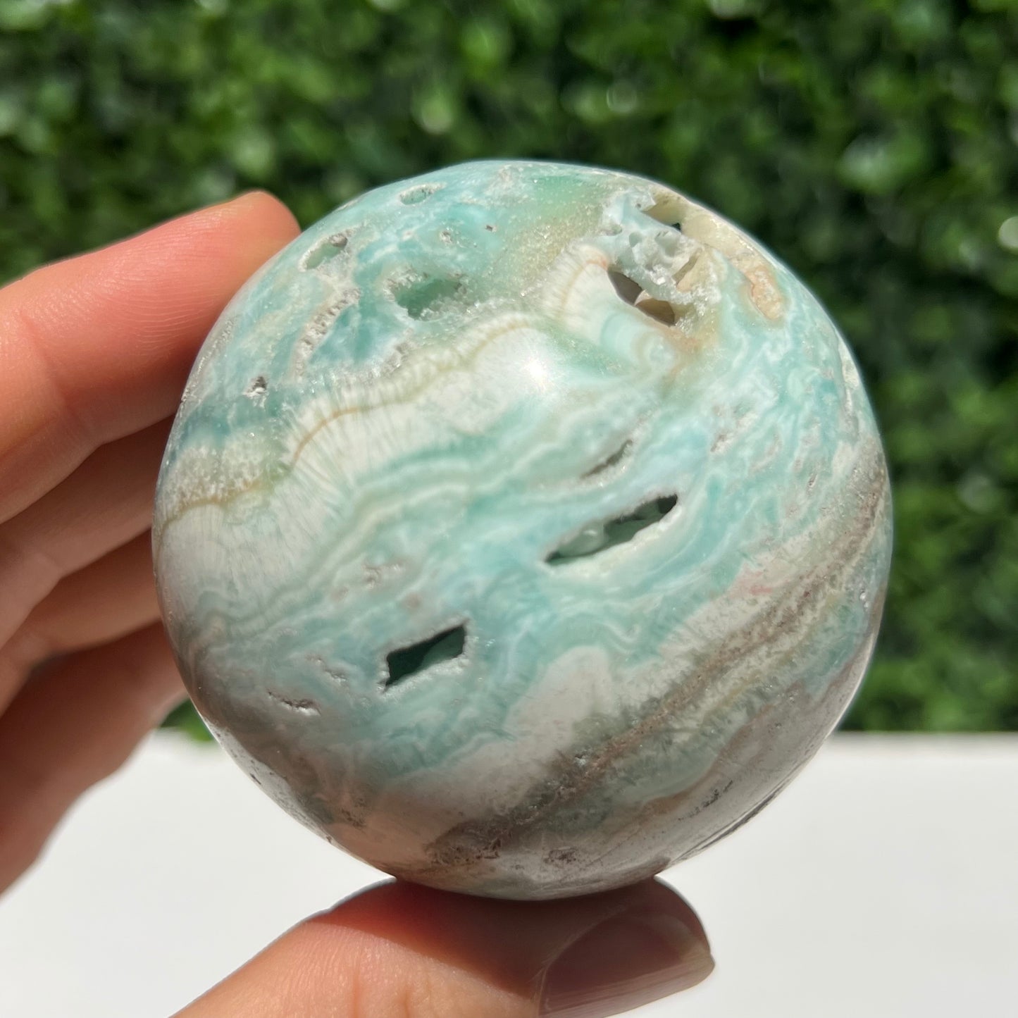 Blue Aragonite Sphere
