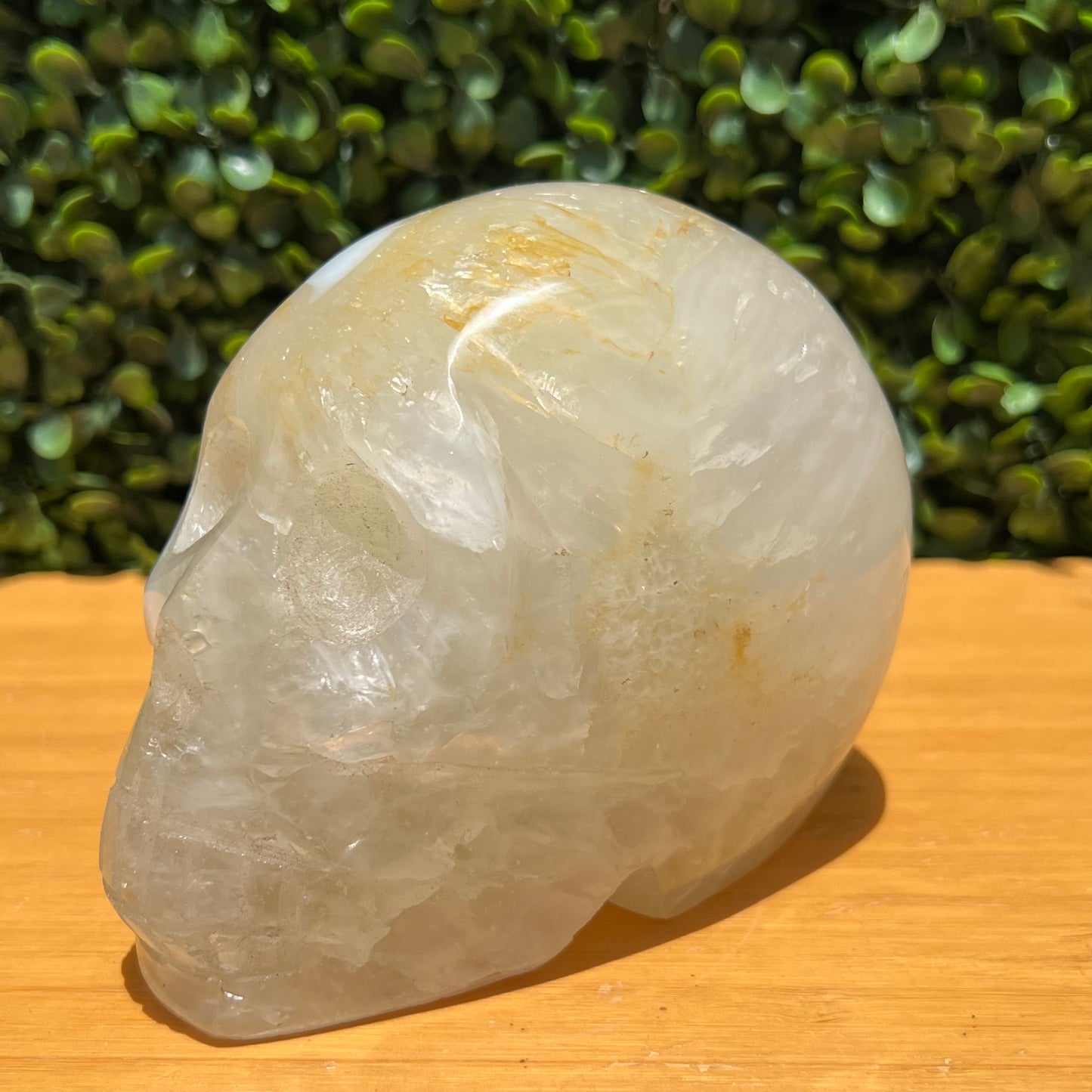 Golden Healer Quartz Skull With Agate Inclusion
