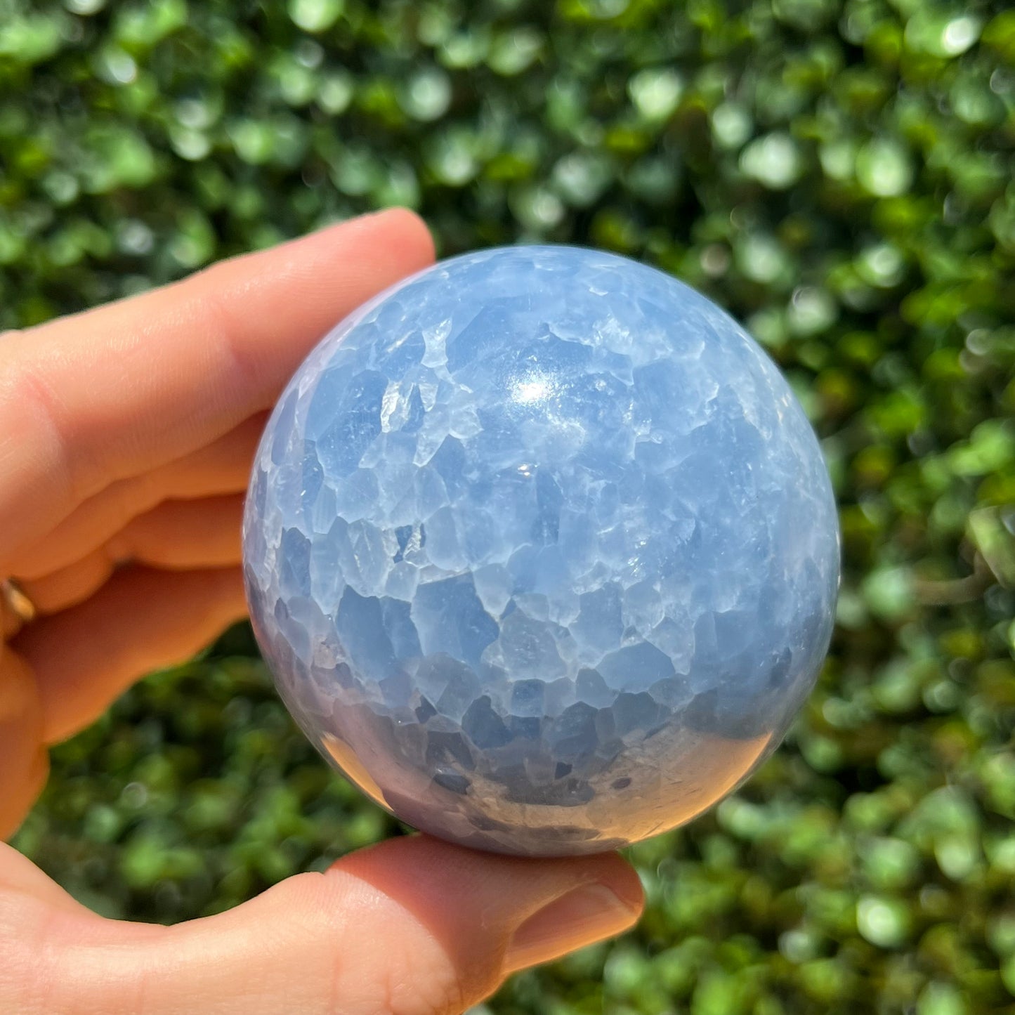 Blue Calcite Crystal Sphere