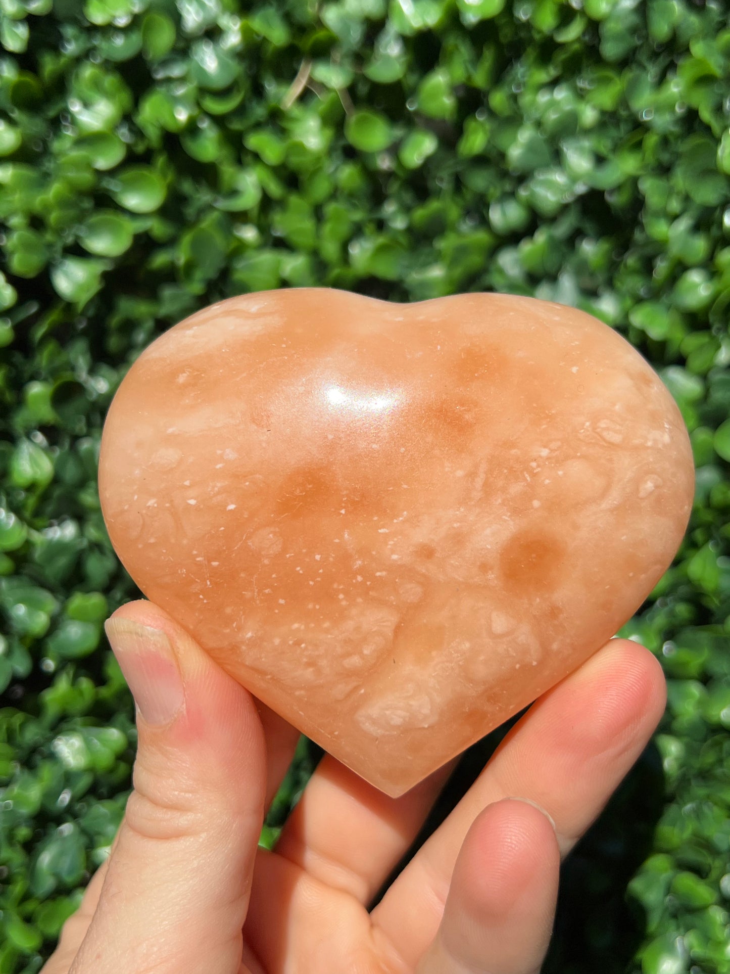 Tangerine Calcite Heart