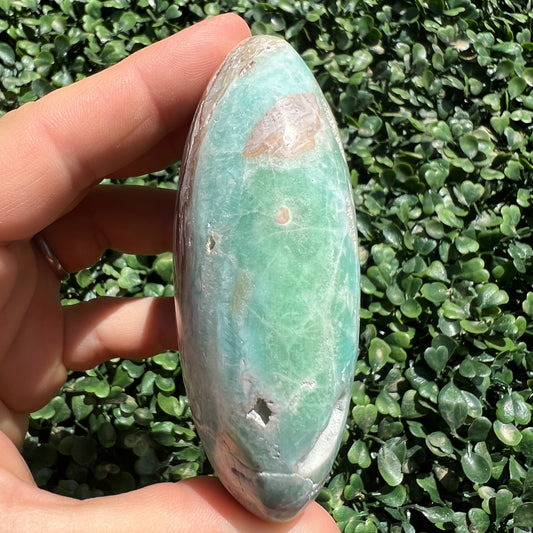 Blue Aragonite Palm Stone