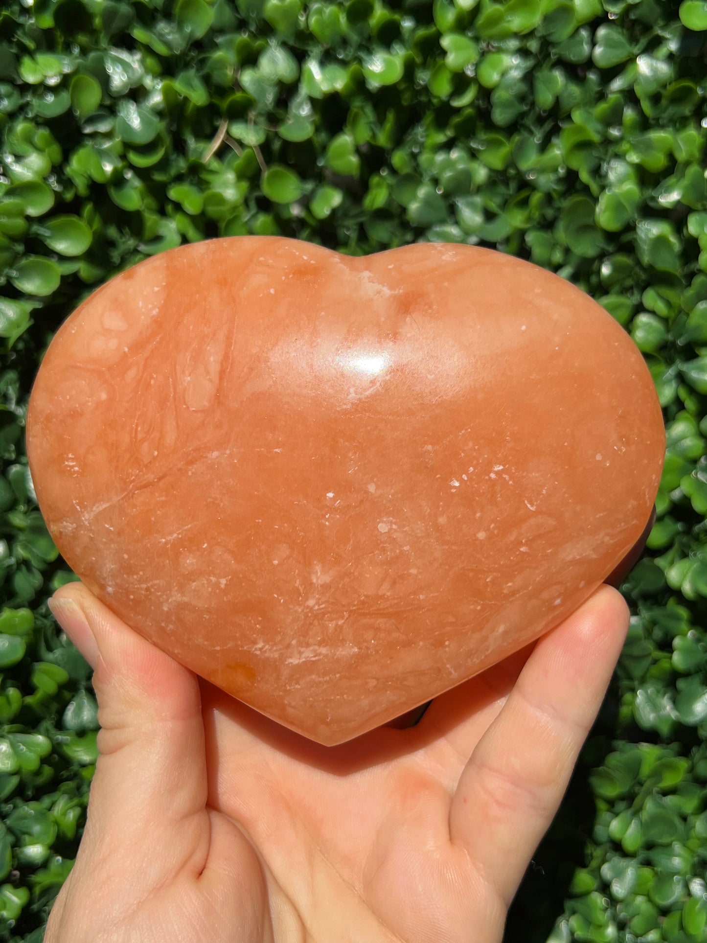 Tangerine Calcite Heart