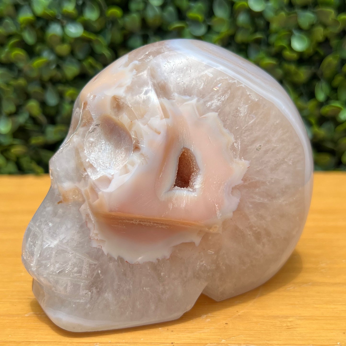 Flower Agate Quartz Skull