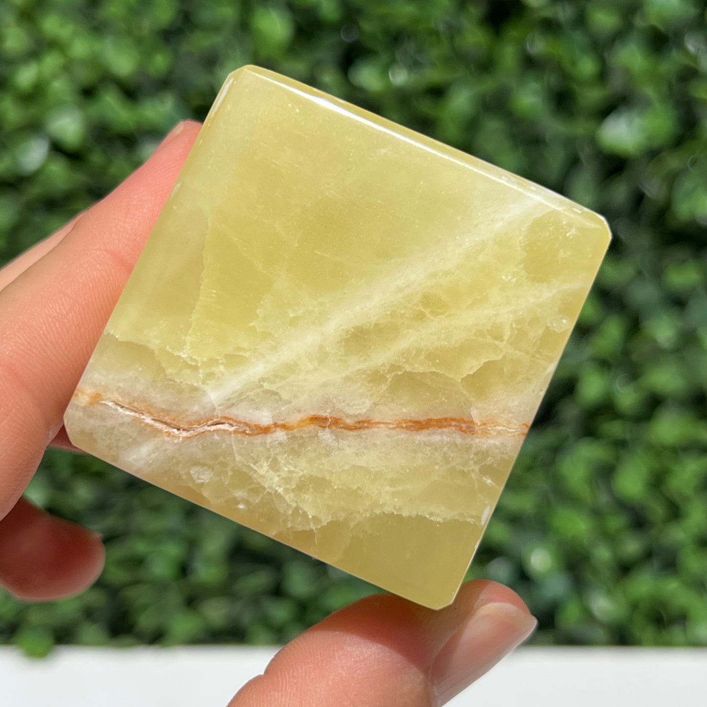 Golden Calcite Crystal Cube