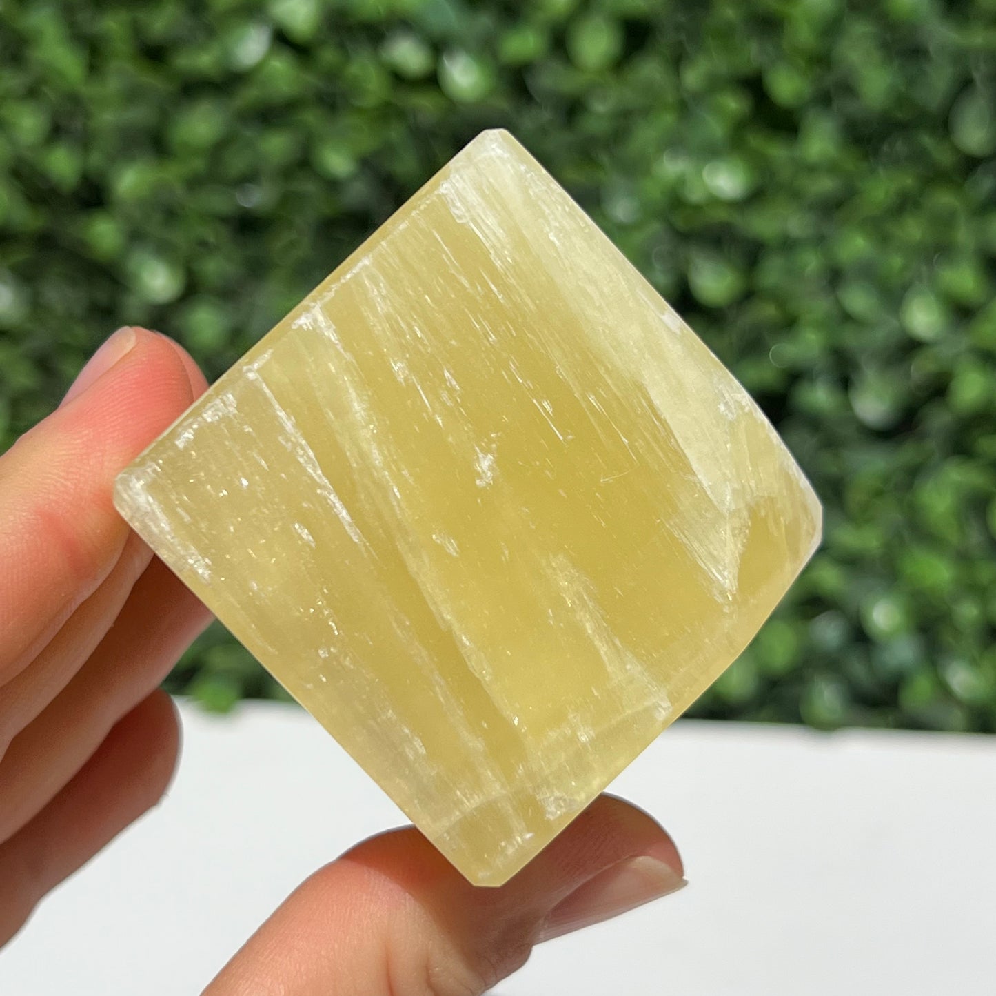 Golden Calcite Crystal Cube