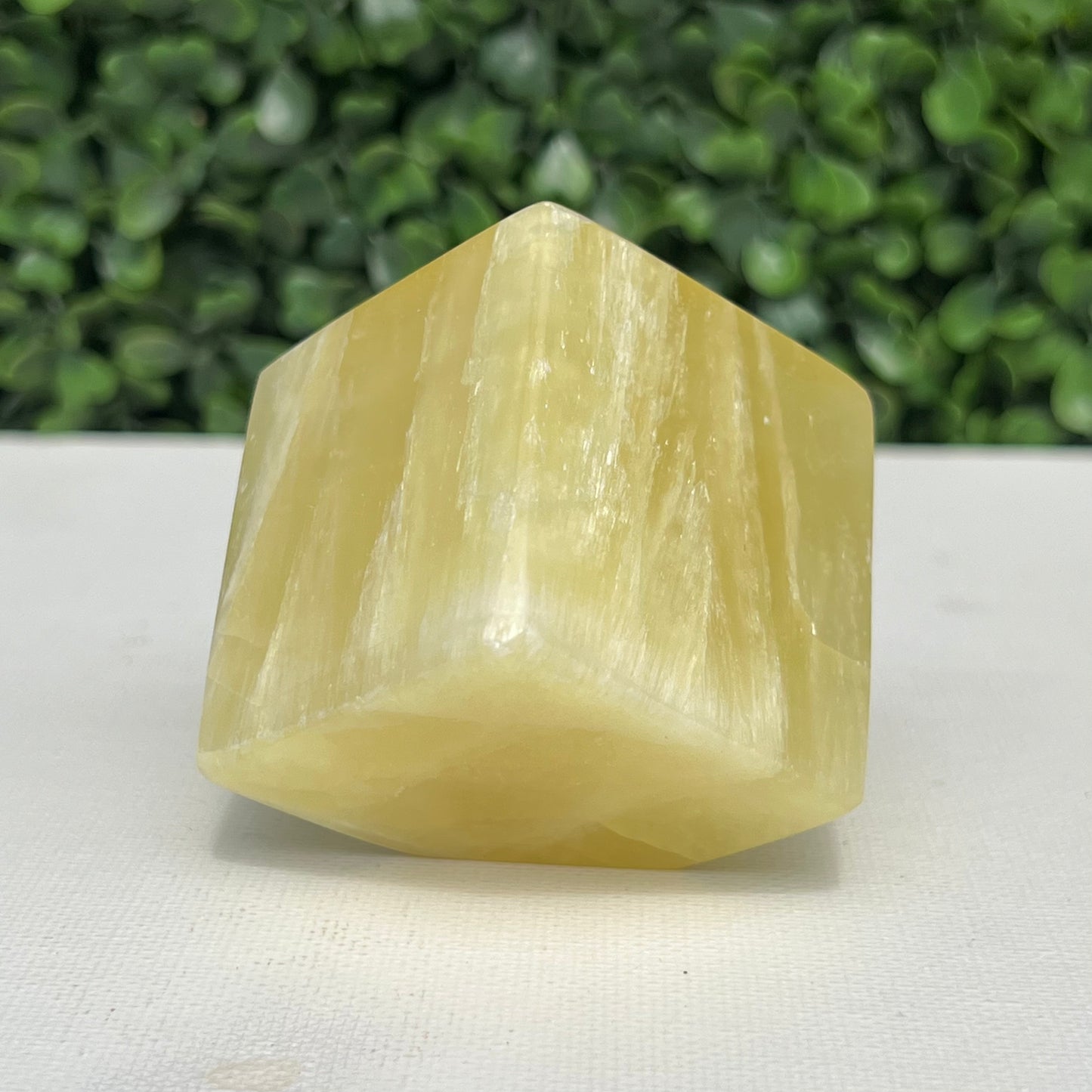 Golden Calcite Crystal Cube