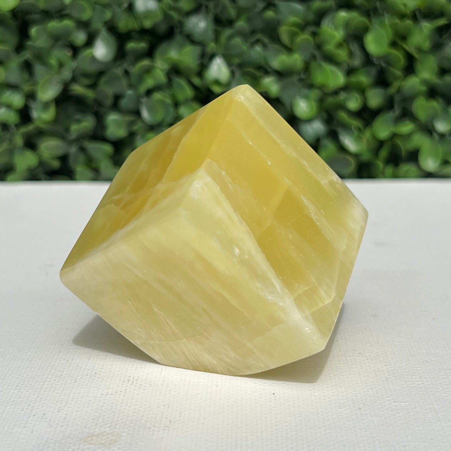Golden Calcite Crystal Cube