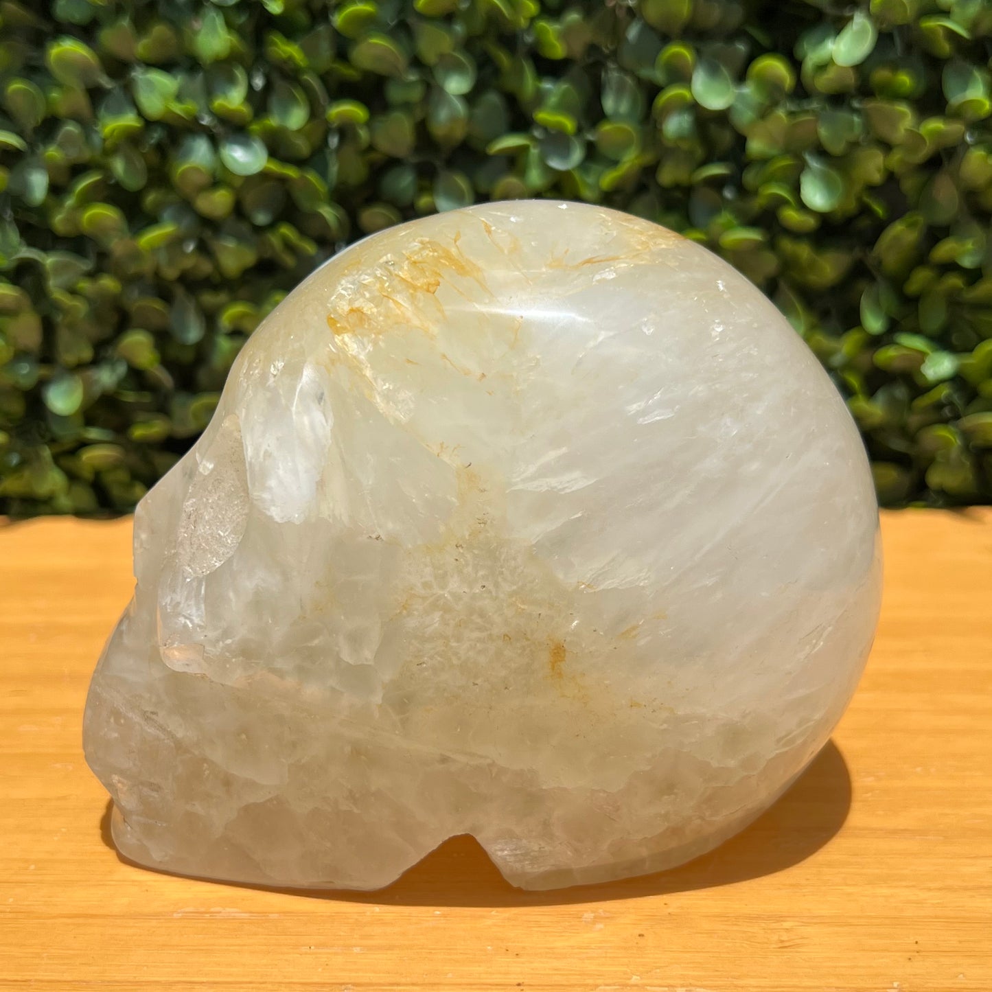 Golden Healer Quartz Skull With Agate Inclusion