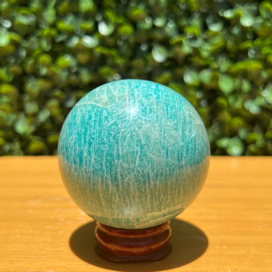 Amazonite Crystal Sphere With Smokey Inclusion