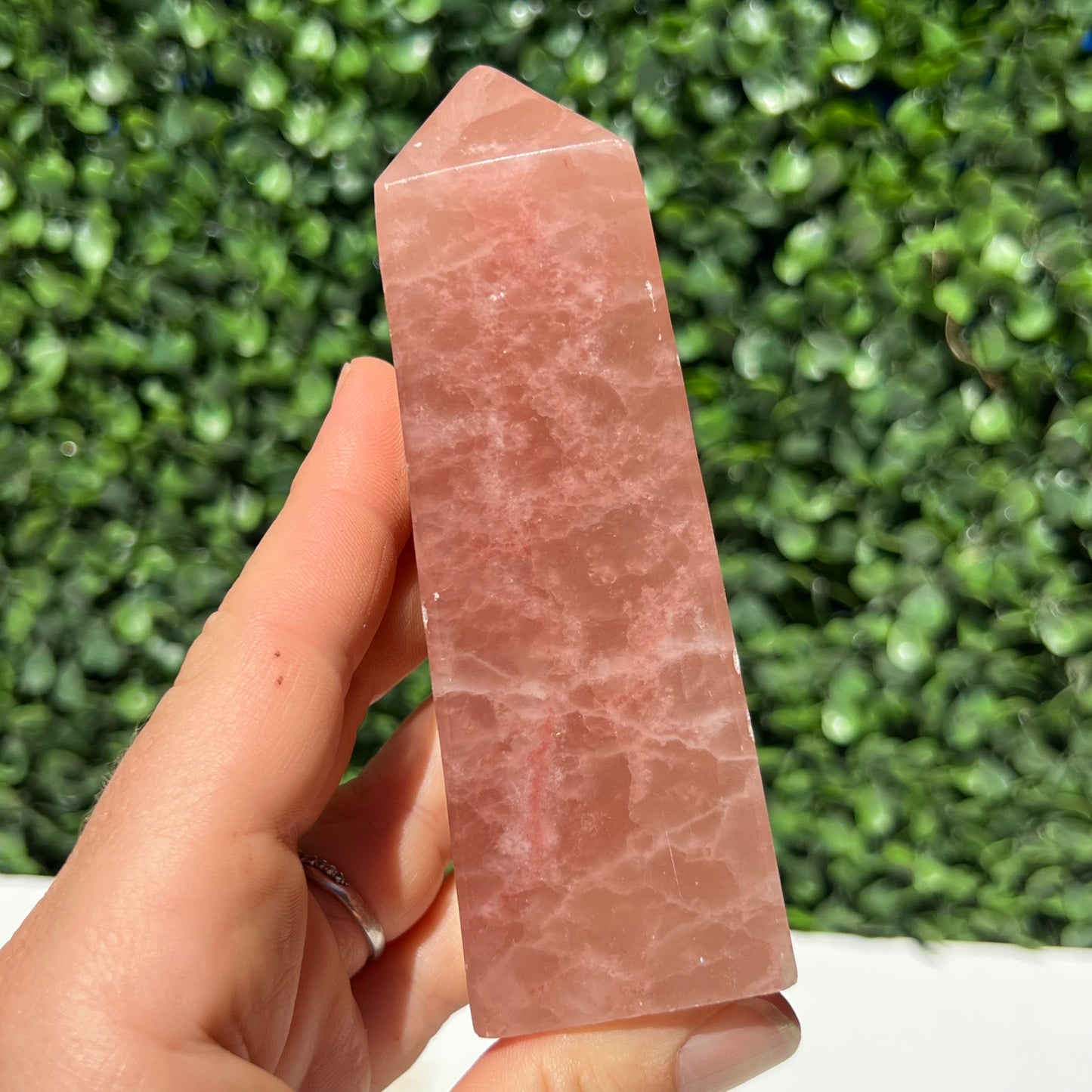 Strawberry Calcite Obelisk
