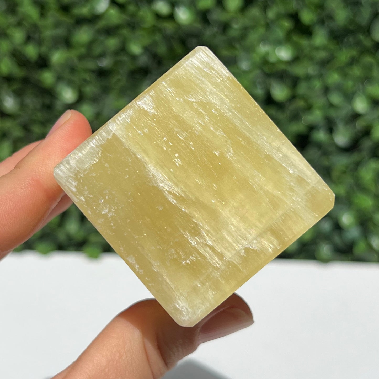 Golden Calcite Crystal Cube