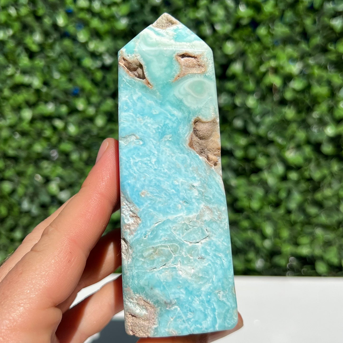 Blue Aragonite Obelisk