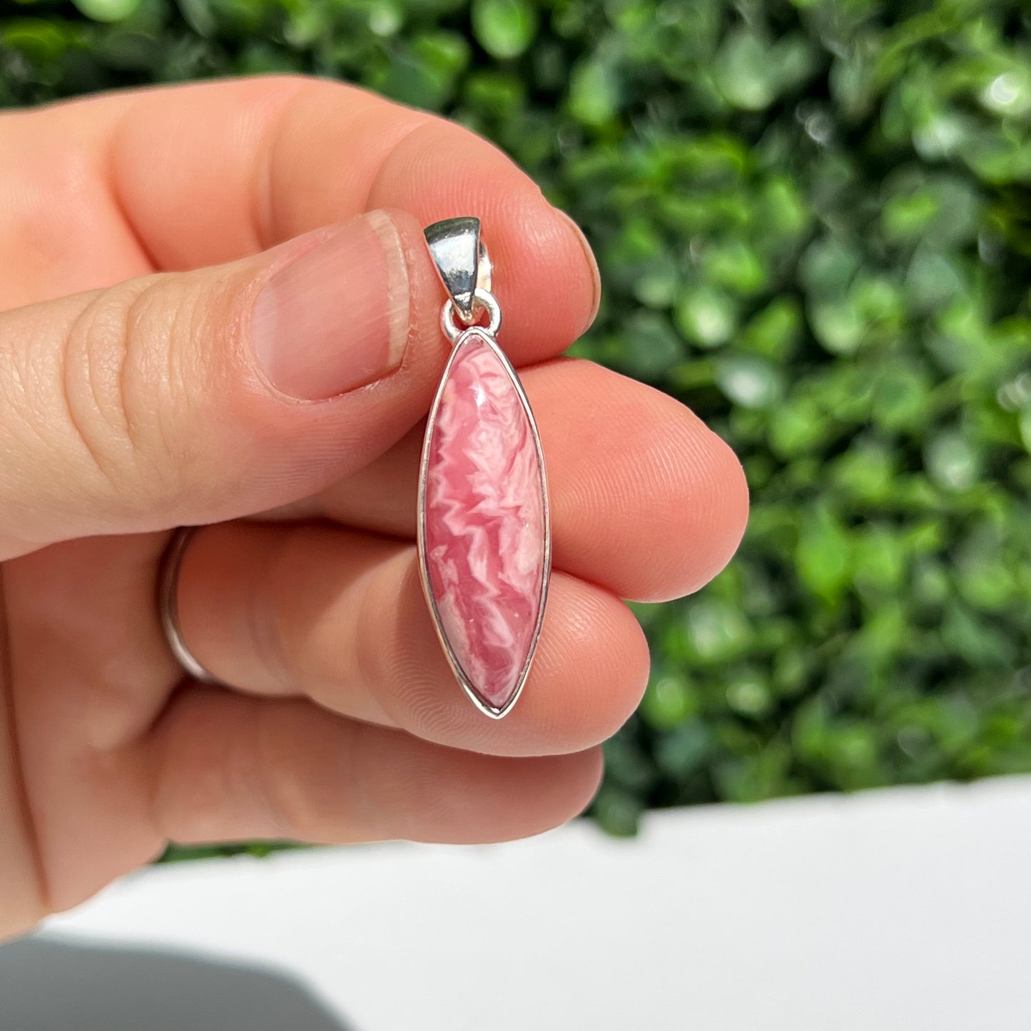 Rhodochrosite 925 Silver Pendant