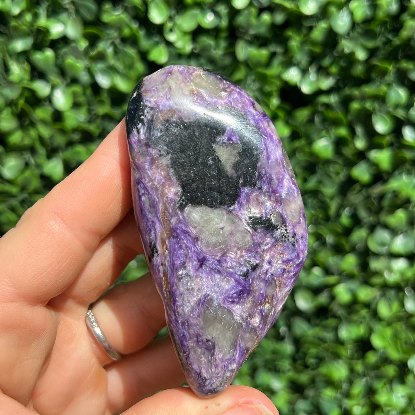 Charoite Palm Stone
