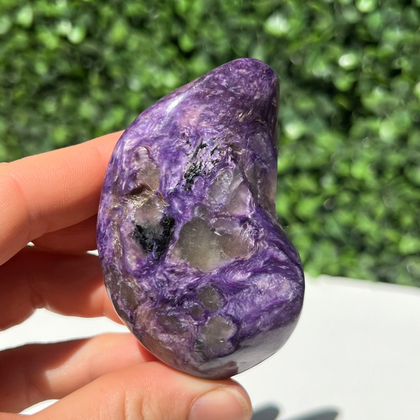 Charoite Palm Stone