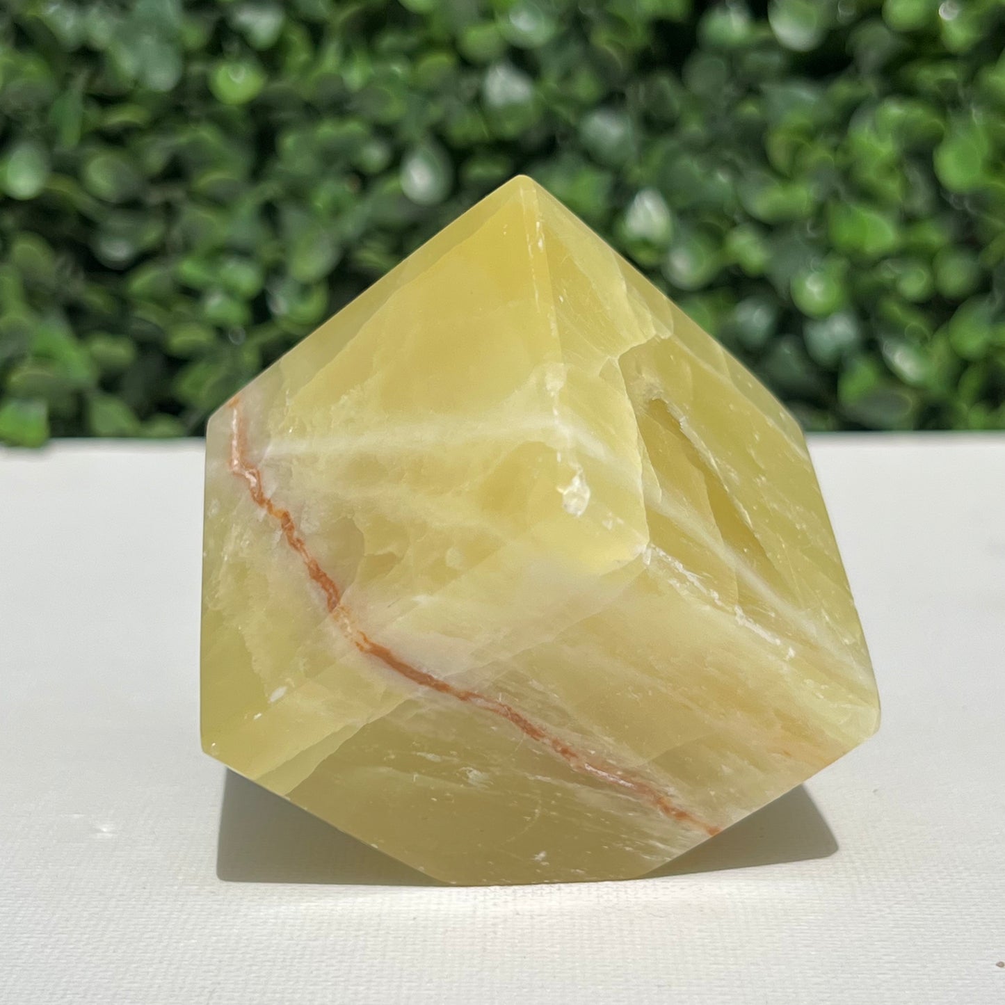 Golden Calcite Crystal Cube