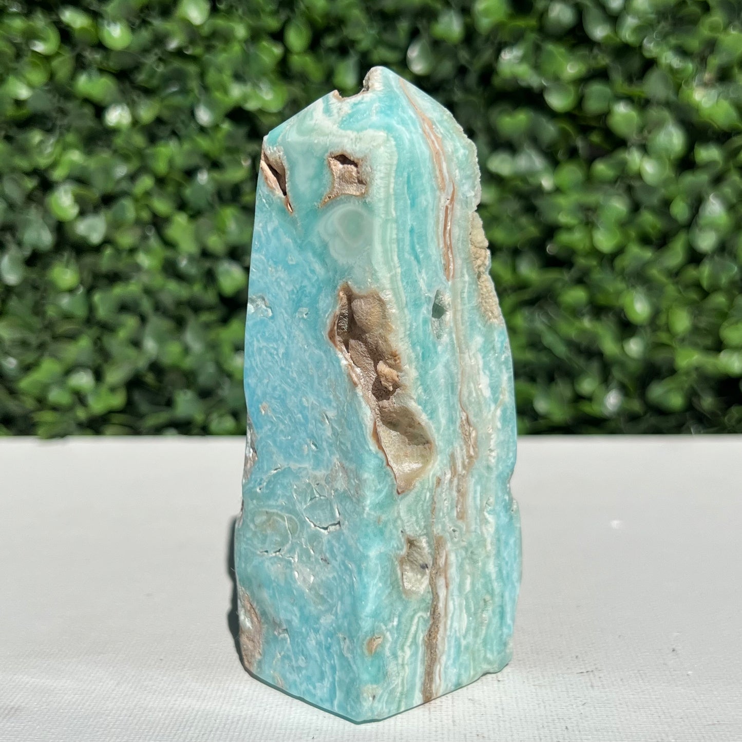 Blue Aragonite Obelisk