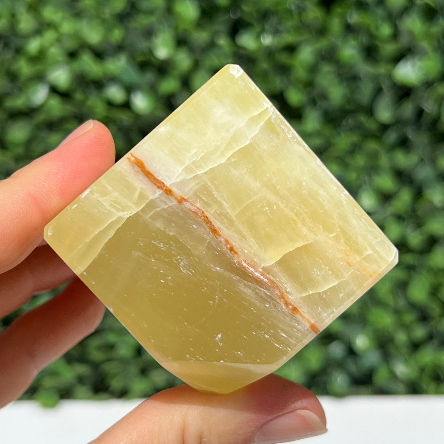 Golden Calcite Crystal Cube