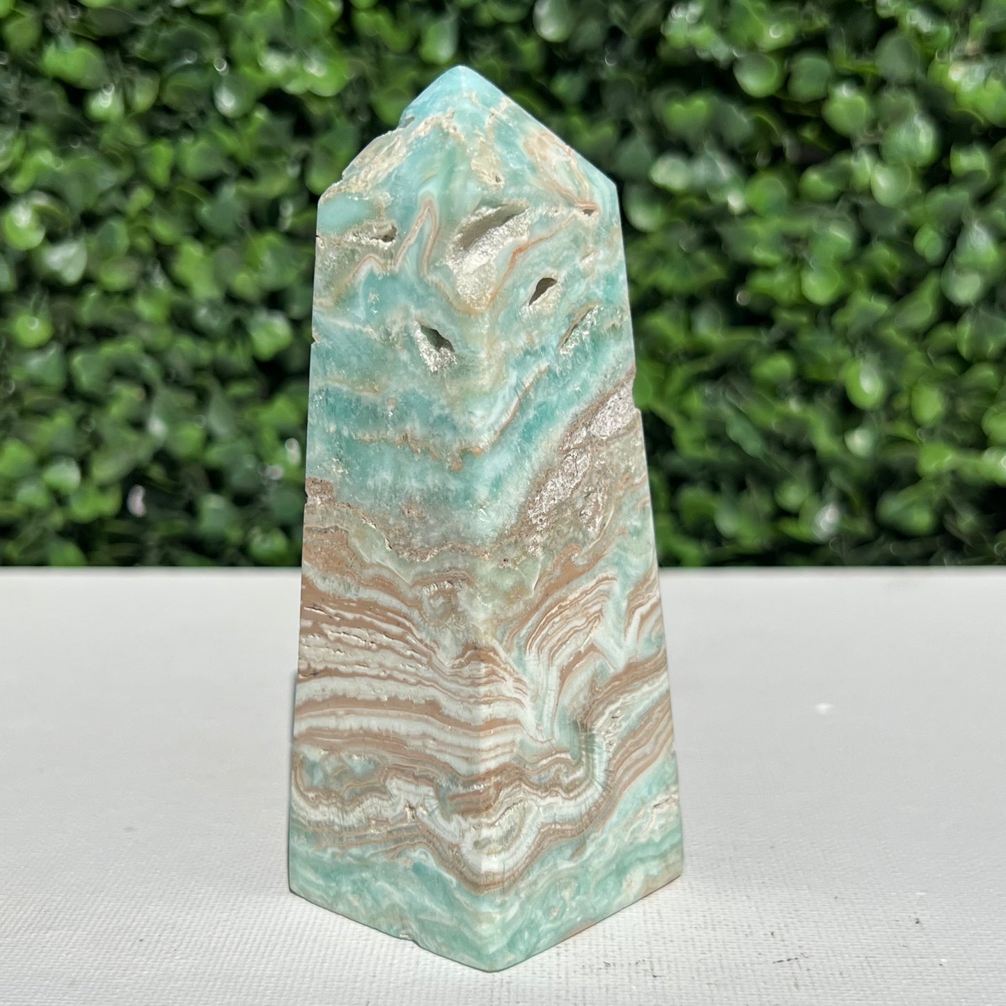Blue Aragonite Obelisk