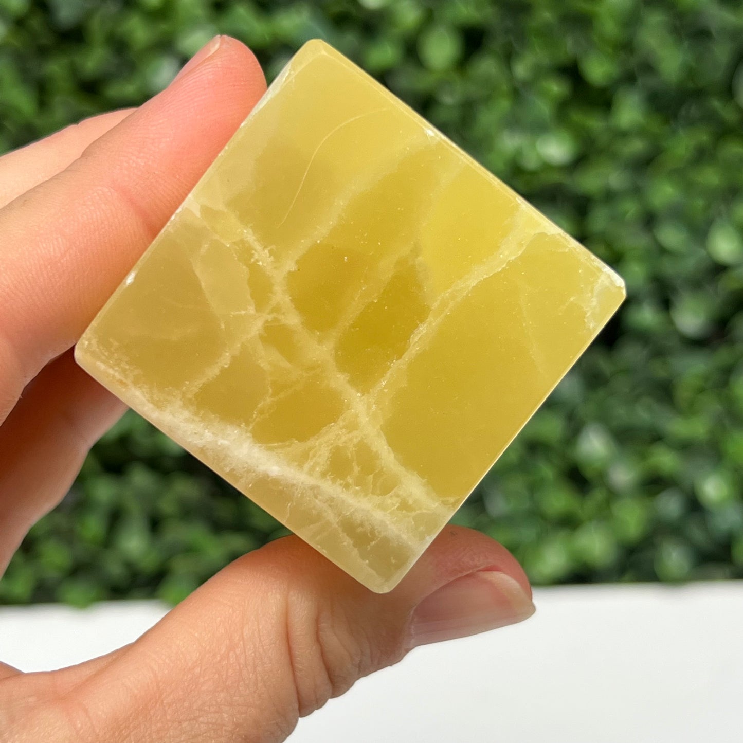 Golden Calcite Crystal Cube