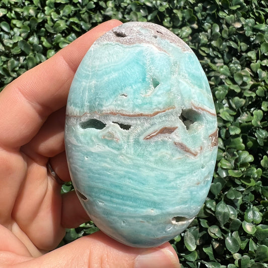 Blue Aragonite Palm Stone