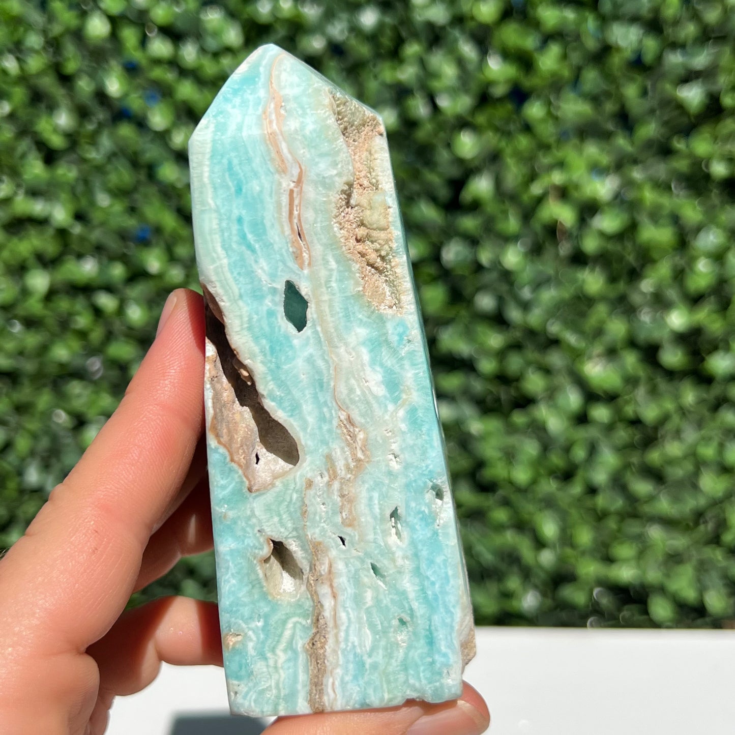 Blue Aragonite Obelisk