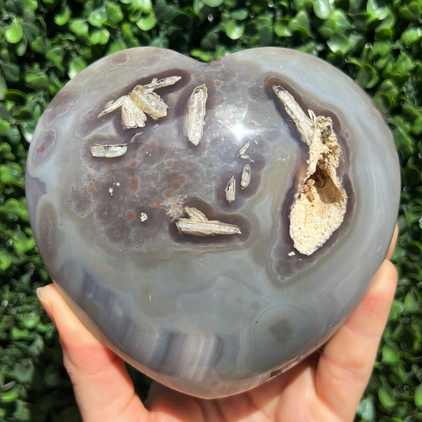 Agate Heart With Druzy