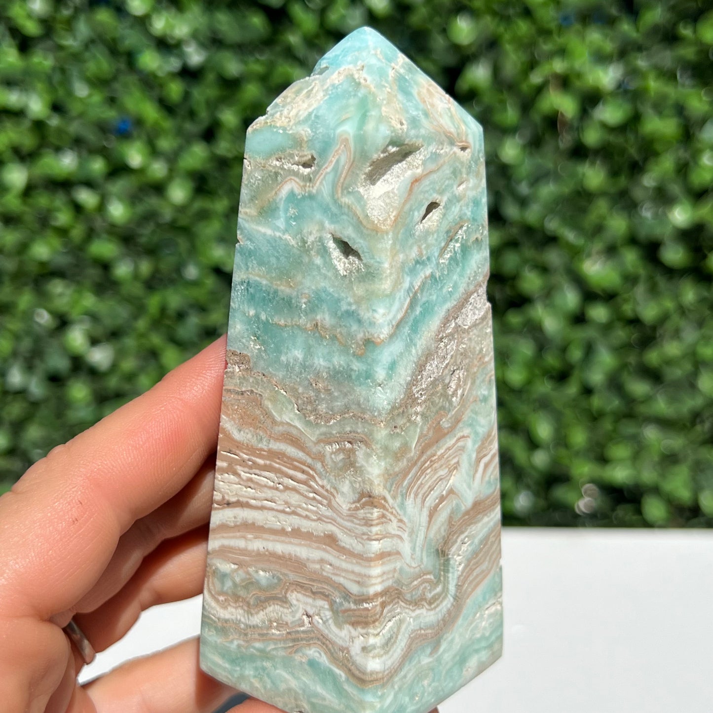 Blue Aragonite Obelisk