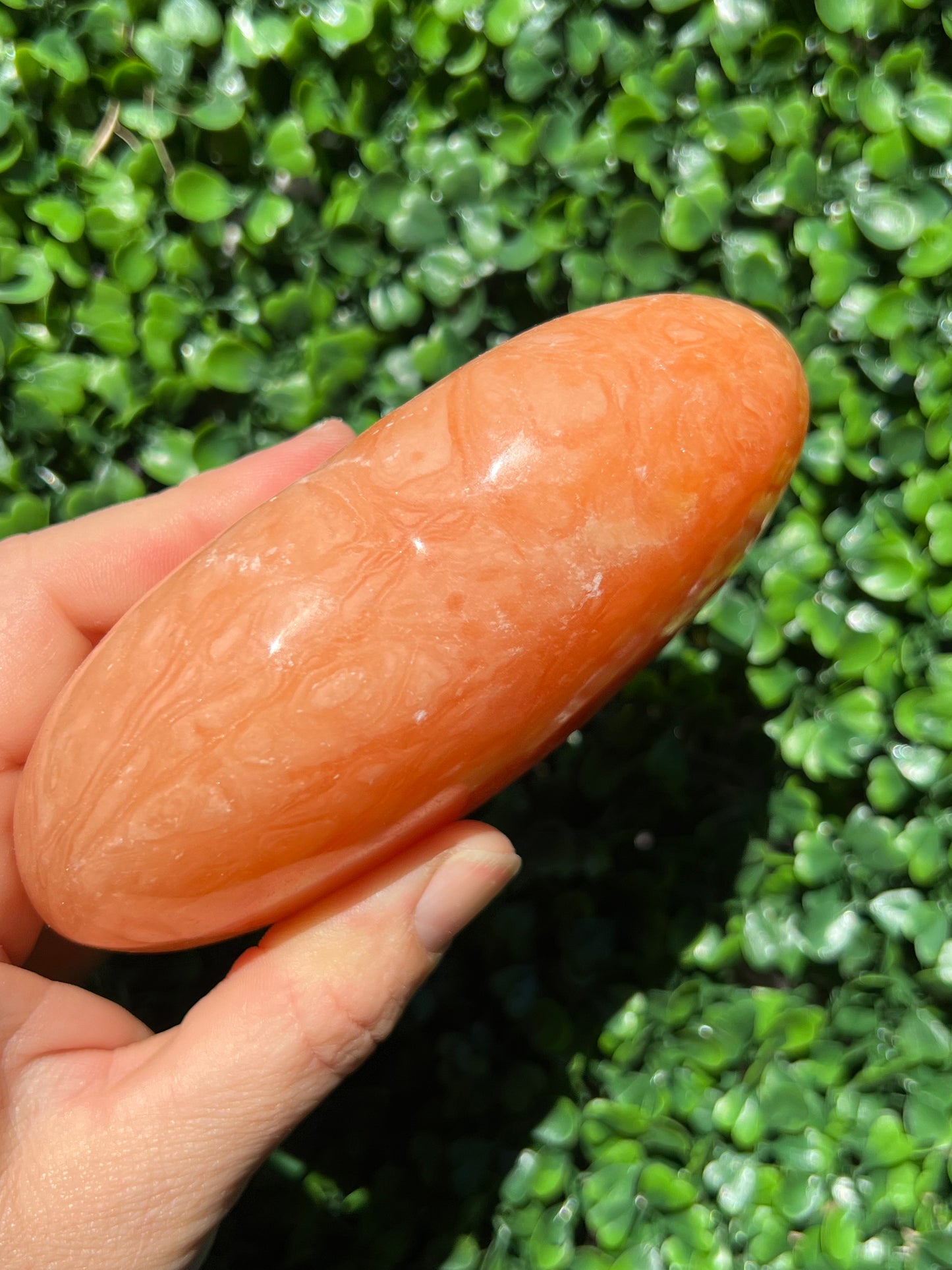 Tangerine Calcite Heart