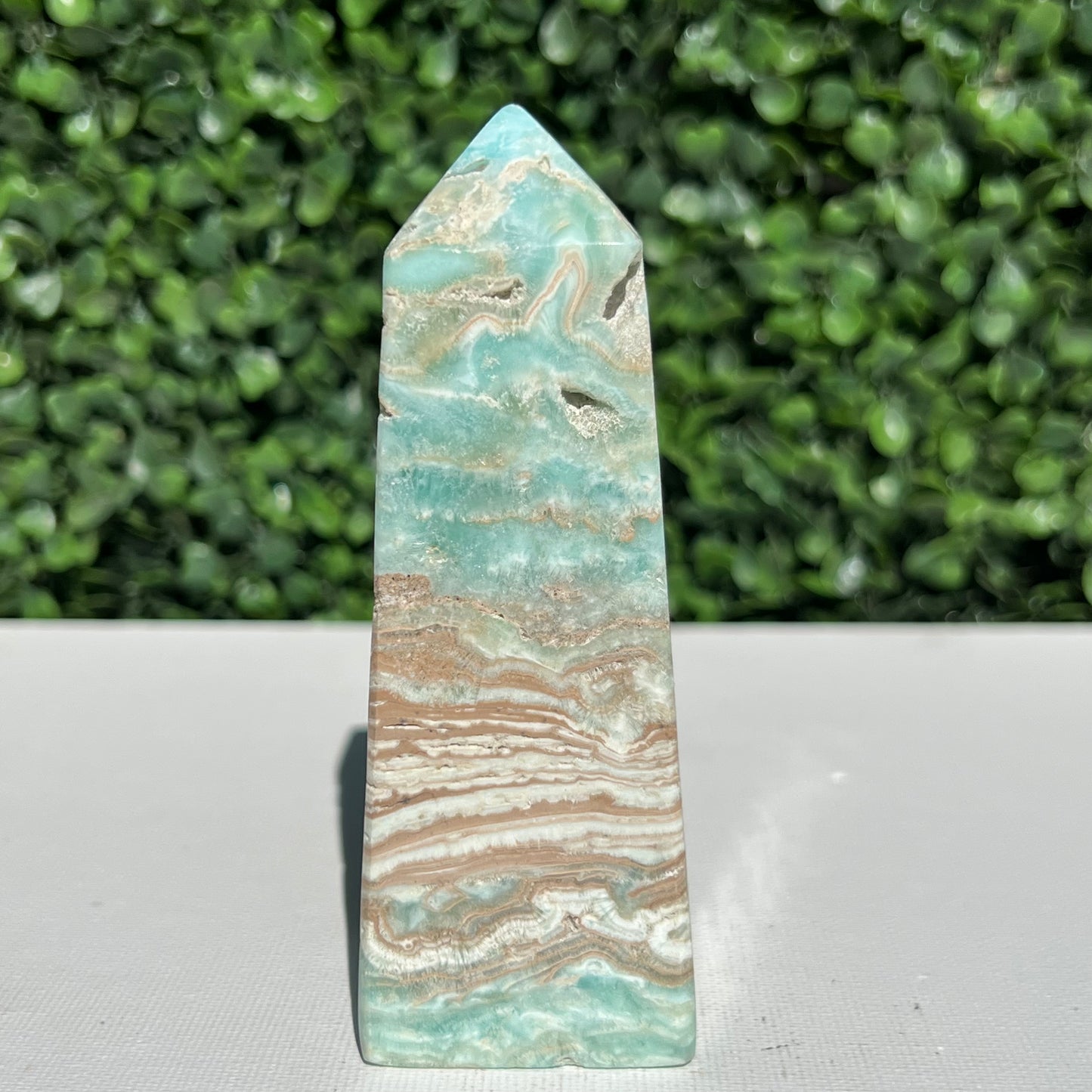 Blue Aragonite Obelisk