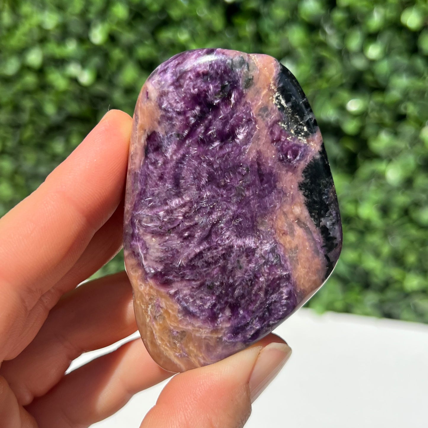 Charoite Palm Stone
