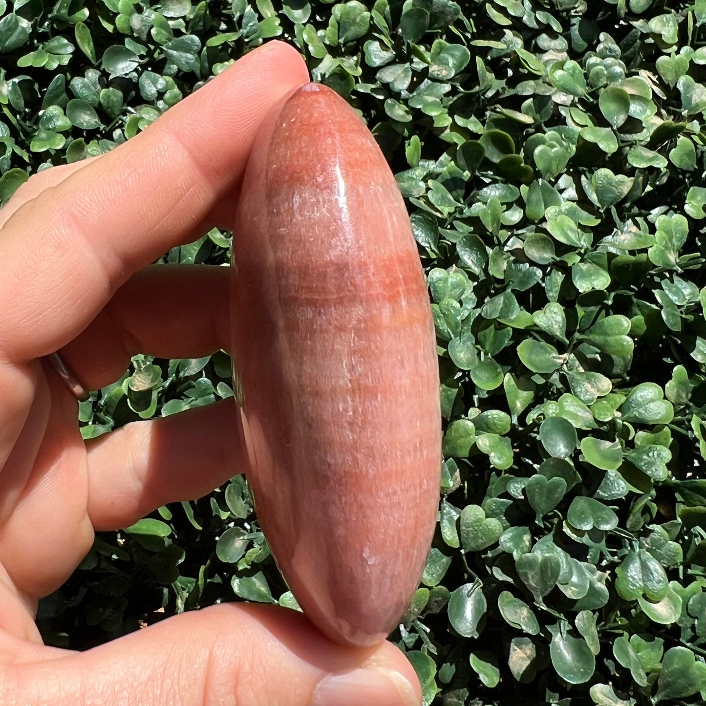 Sunset Banded Calcite Palm Stone