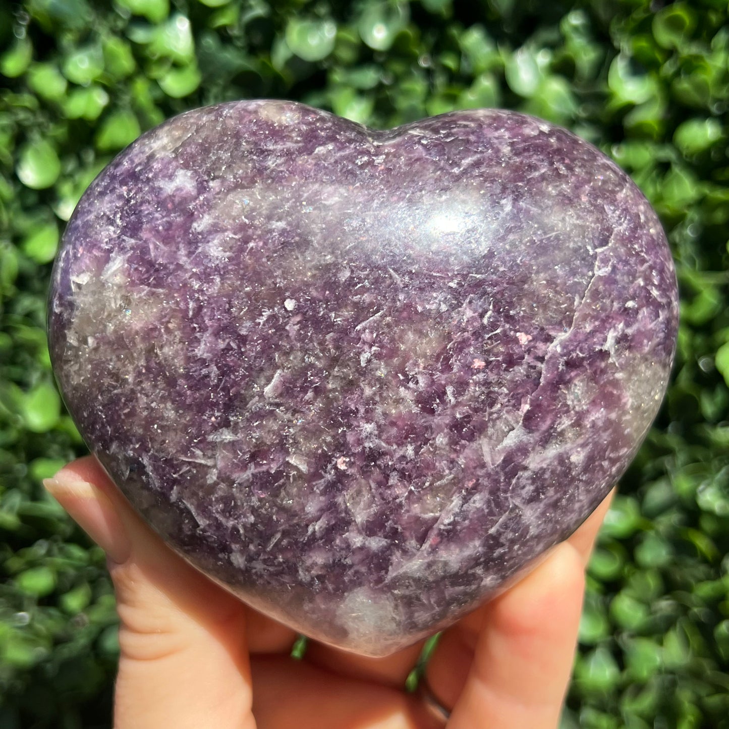 Lepidolite Smokey Heart