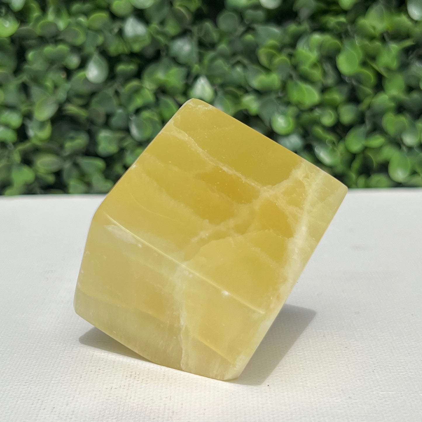 Golden Calcite Crystal Cube