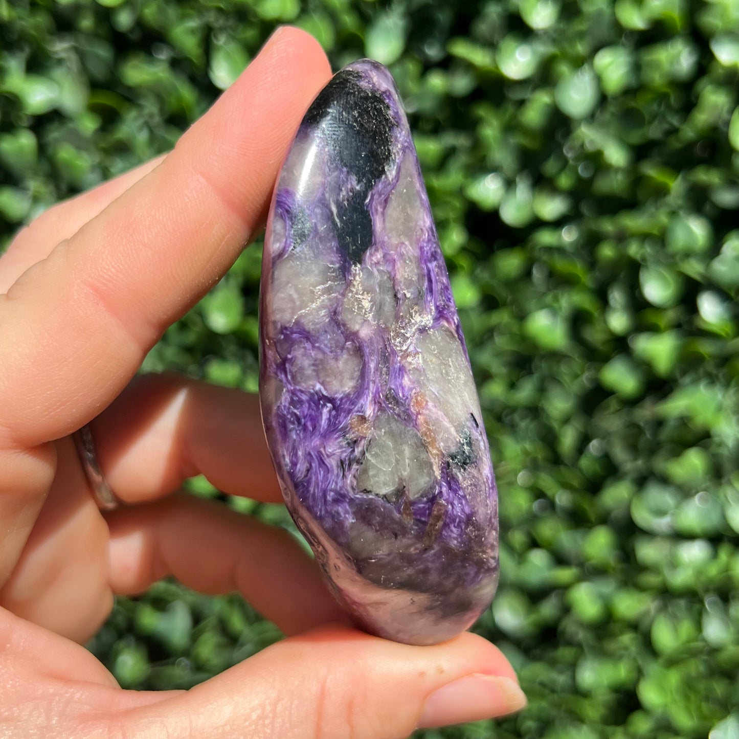 Charoite Palm Stone