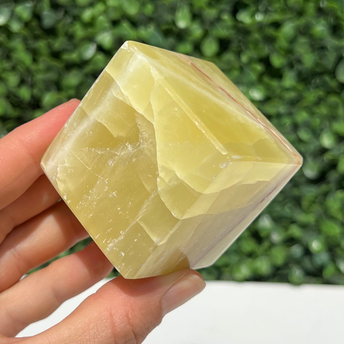 Golden Calcite Crystal Cube