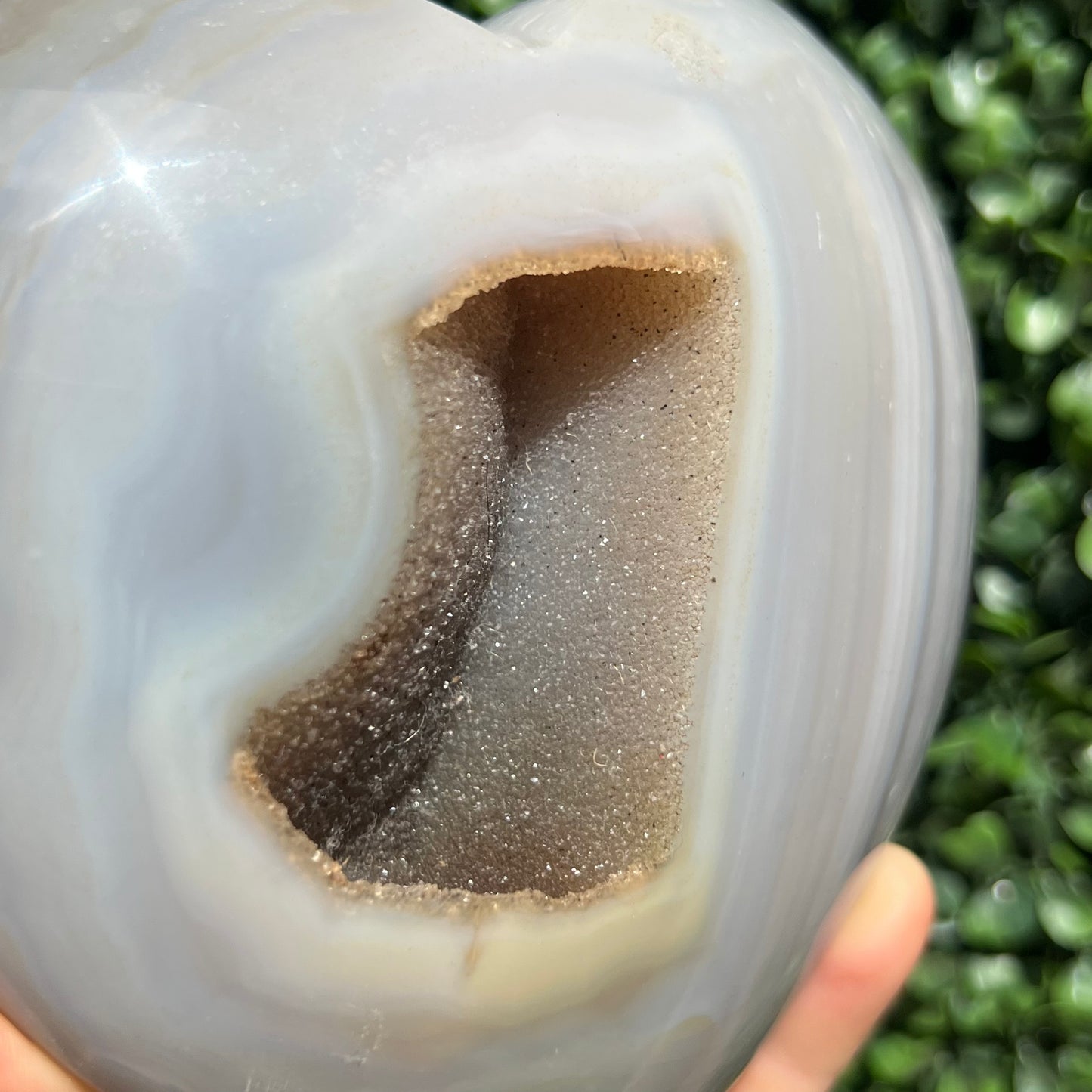 Agate Heart With Druzy
