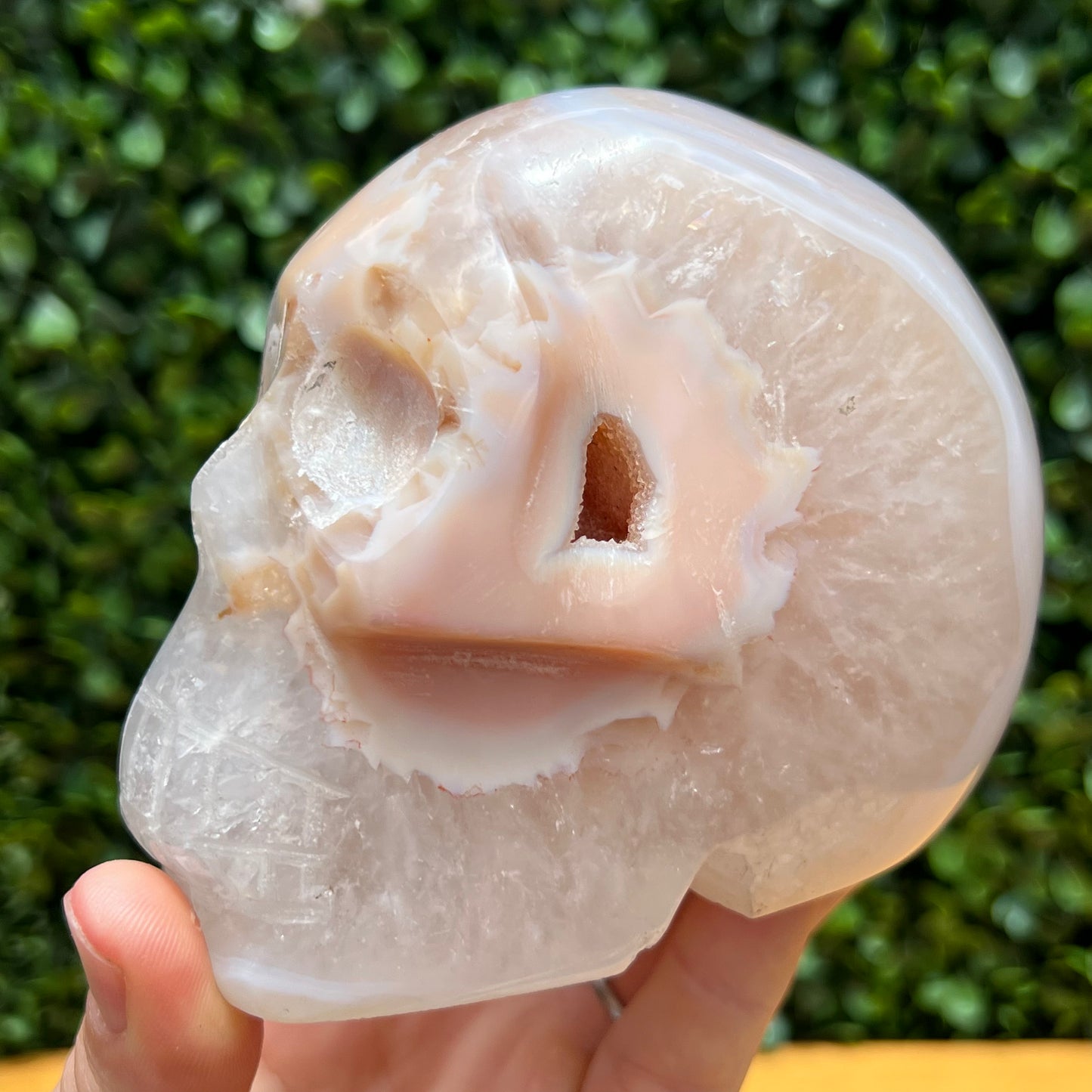 Flower Agate Quartz Skull