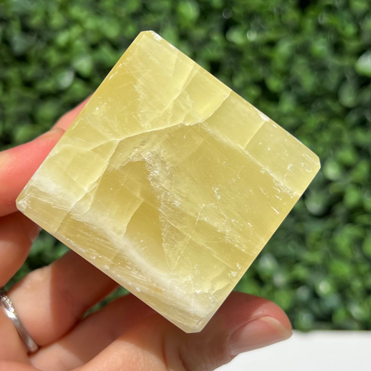 Golden Calcite Crystal Cube
